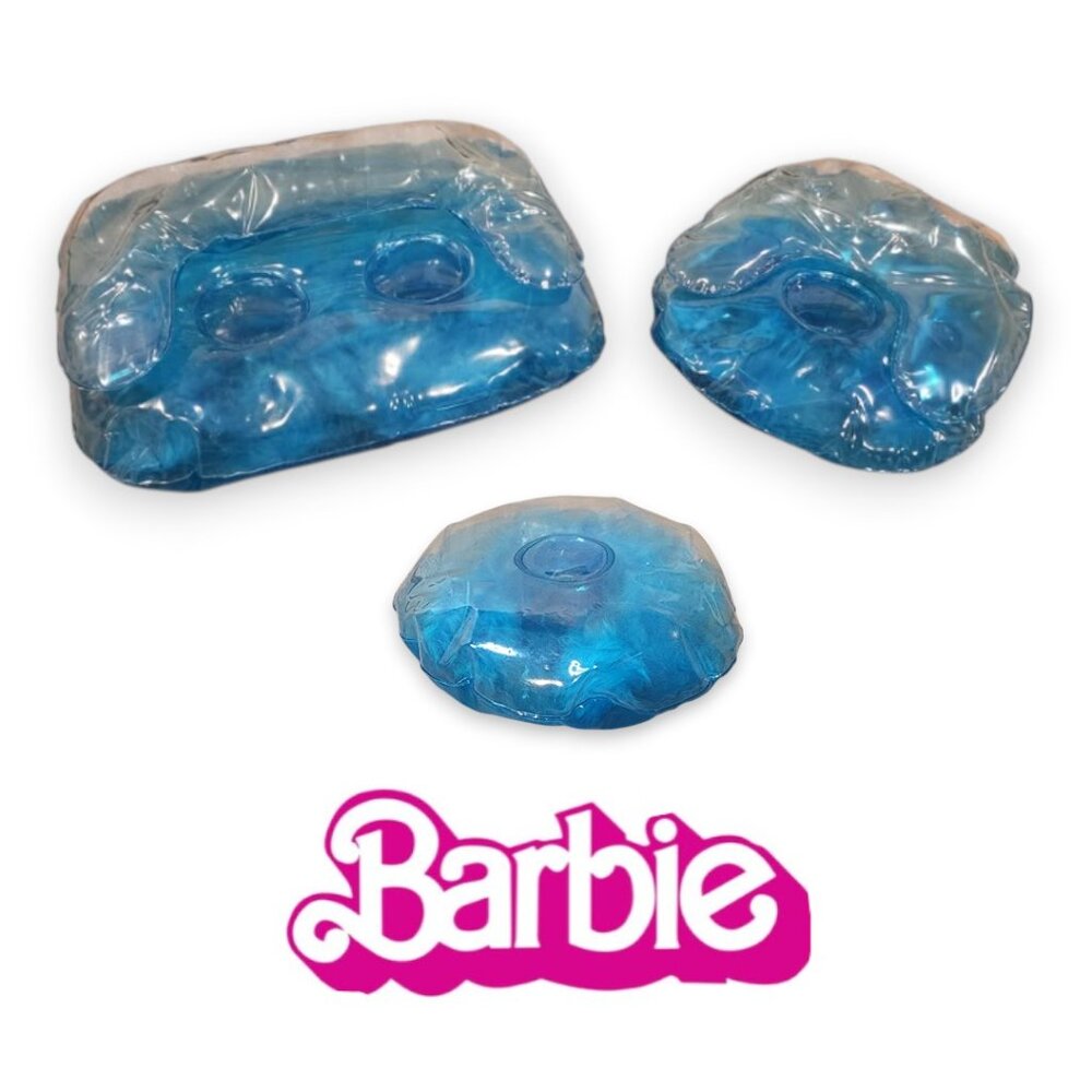 Vintage Barbie Inflated Blue Couch and Chair